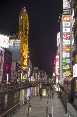 Dotonbori nehri, Dotonbori, Osaka Ili, Japonya, Asya,