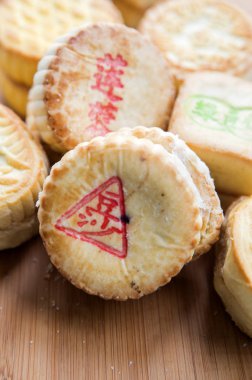 arka planda lezzetli Moon Cakes, yakın