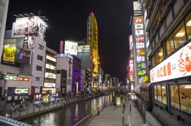 Dotonbori nehri, Dotonbori, Osaka Ili, Japonya, Asya,