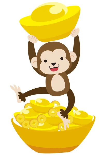 Macaco Ilustração Macaco Fundo Branco — Fotografia de Stock