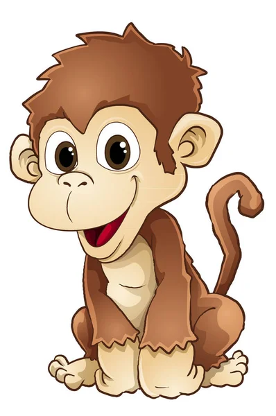 イラストテクニック 白い背景に描かれた猿 — ストック写真