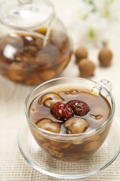 Longan and Red Dates on background,close up