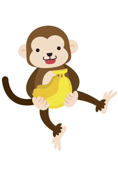 Monkey Illustration Apa Vit Bakgrund — Stockfoto