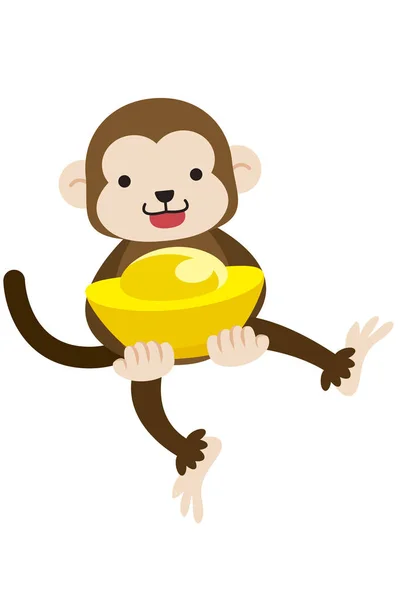 Monkey Illustration Apa Vit Bakgrund — Stockfoto