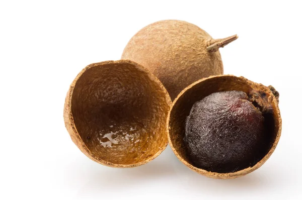  Arka plan üzerinde kurutulmuş Longan meyve yakın çekim