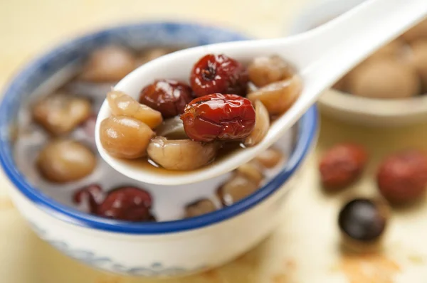 Longan Red Dates Background Close — Stock Photo, Image