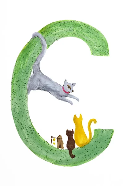 Cat Letter Illustration — стоковое фото