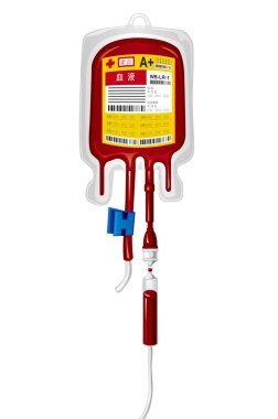 Kan Torbası, beyaz arka plan üzerinde izole