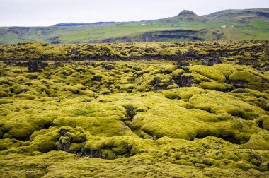Volkanik manzara, arka planda, volkanik taş yakın çekim