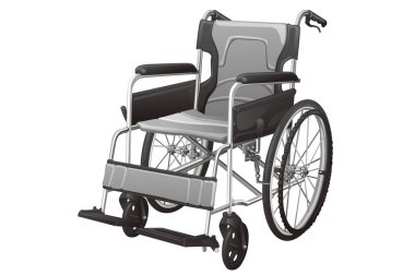 tekerlekli sandalye, beyaz zemin üzerine izole