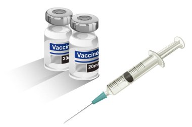 Şırınga, Grip Aşısı, beyaz arka plan üzerinde izole