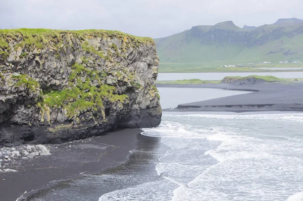 Kirkjufjara Plaża Czarny Bazalt Islandia Europa — Zdjęcie stockowe