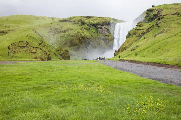 Ijsland Europa Skogafoss Waterval — Stockfoto