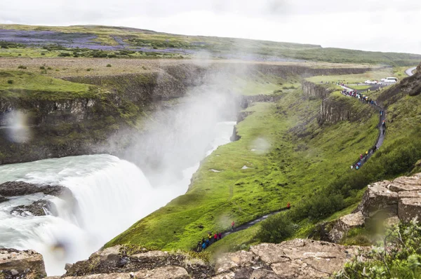 Ijsland Europa Gullfoss Waterval — Stockfoto