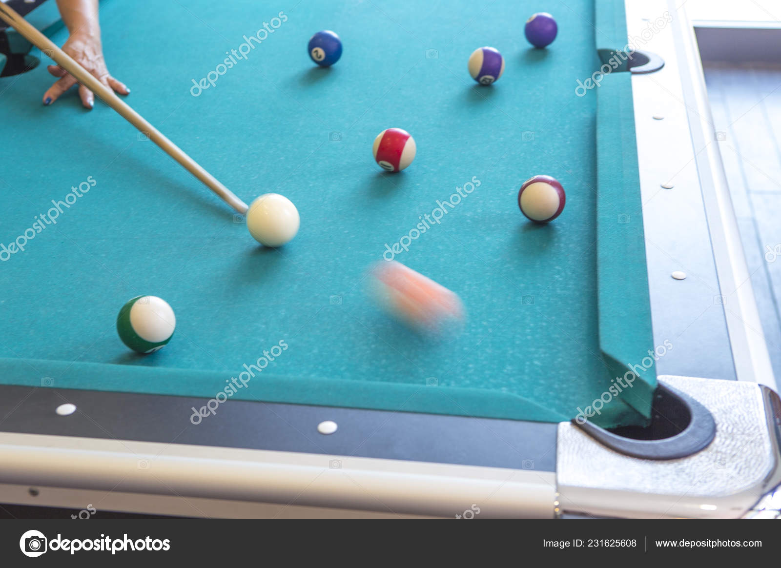 Pool Table Pool Cue Background Close Stock Photo by ©Imagemore 231625608