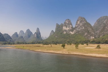 doğa görünümü ve Çin'de Li Nehri, Guangxi Eyaleti