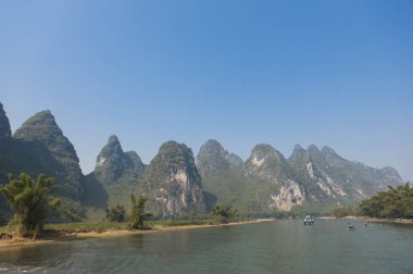 doğa görünümü ve Çin'de Li Nehri, Guangxi Eyaleti