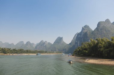 doğa görünümü ve Çin'de Li Nehri, Guangxi Eyaleti