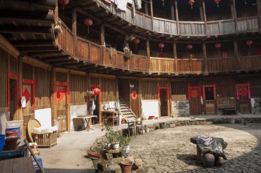  Tianloukeng Tulou küme, Fujian Tulou Çin, Fujian Eyaleti Asya