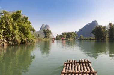 doğa görünümü ve Çin'de Li Nehri, Guangxi Eyaleti