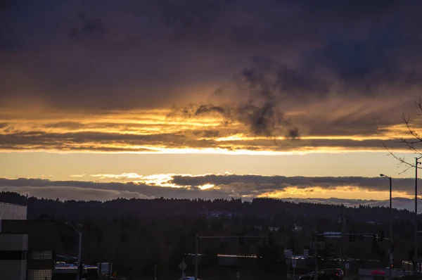 Rosa Wolken Seattle Vereinigte Staaten — Stockfoto
