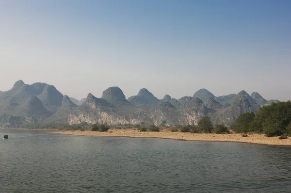 Θέα Στη Φύση Και Στον Ποταμό Στην Κίνα Επαρχία Guangxi — Φωτογραφία Αρχείου