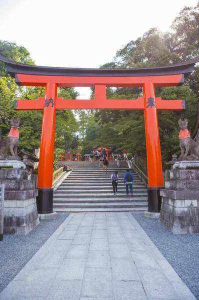 Santuario Fushimi Inari Puerta Torii Prefectura Kyoto Japón Asia — Foto de Stock