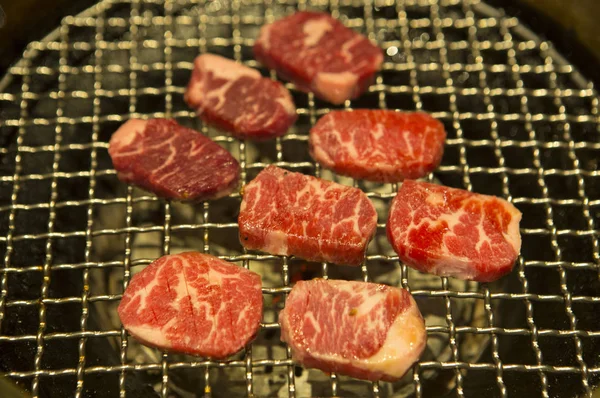 Barbecuing Beef Background Close — Stock Photo, Image