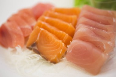 Pingtung, Kenting, Arka planda Sashimi, yakın çekim