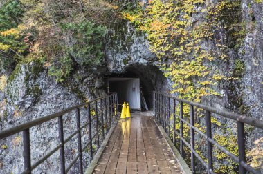 Tunnel, Footbridge on background,close up clipart