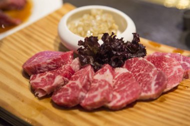 Sığır eti, arka planda Beef Ribs, yakın