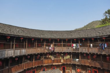  Tianloukeng Tulou küme, Fujian Tulou Çin, Fujian Eyaleti Asya