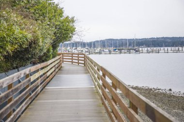 Seattle, ABD'de şehir manzarası ve sokak,