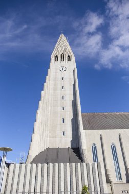 TanımlıkHallgrimskirkja, İzlanda, Avrupa arka plan üzerinde