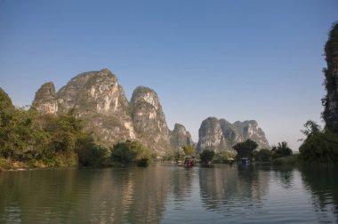 doğa görünümü ve Çin'de Li Nehri, Guangxi Eyaleti