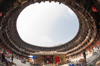 Hongkeng Tulou küme Asya, Çin, Fujian Eyaleti, 