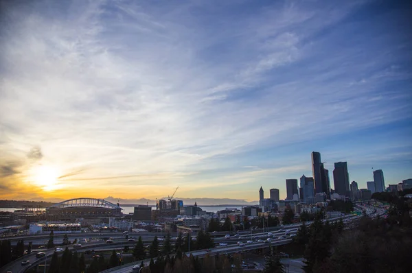 Vue Sur Ville Rue Seattle Usa — Photo