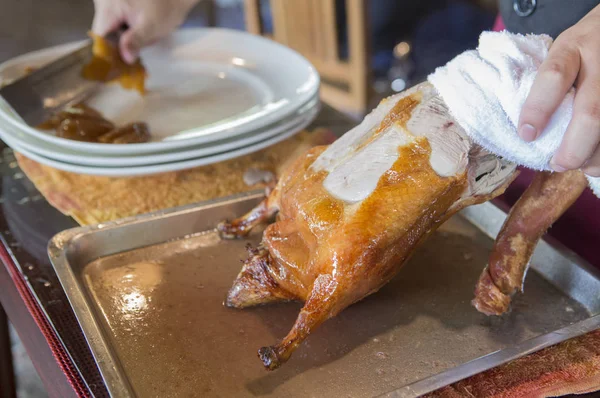 Pato Carne Pato Pato Asado Fondo — Foto de Stock