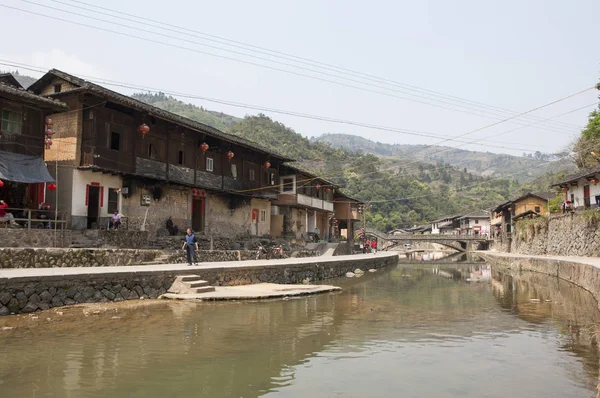 Cluster Hongkeng Tulou Asia Cina Provincia Del Fujian — Foto Stock