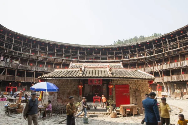 Cluster Hongkeng Tulou Asia Cina Provincia Del Fujian — Foto Stock