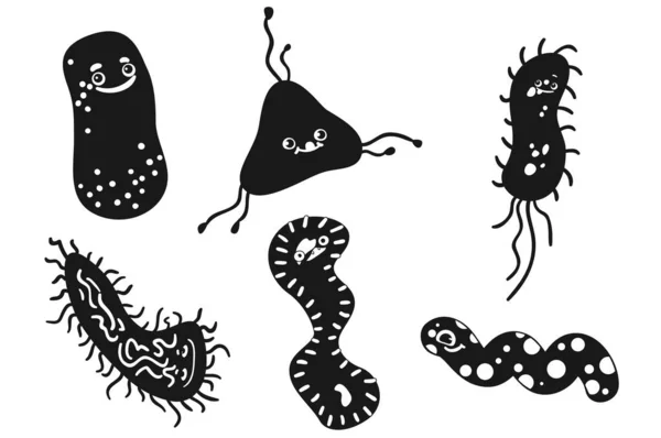 Bakteria Bacillus Spirillum Vibrion Bakterium Ilustracji — Zdjęcie stockowe
