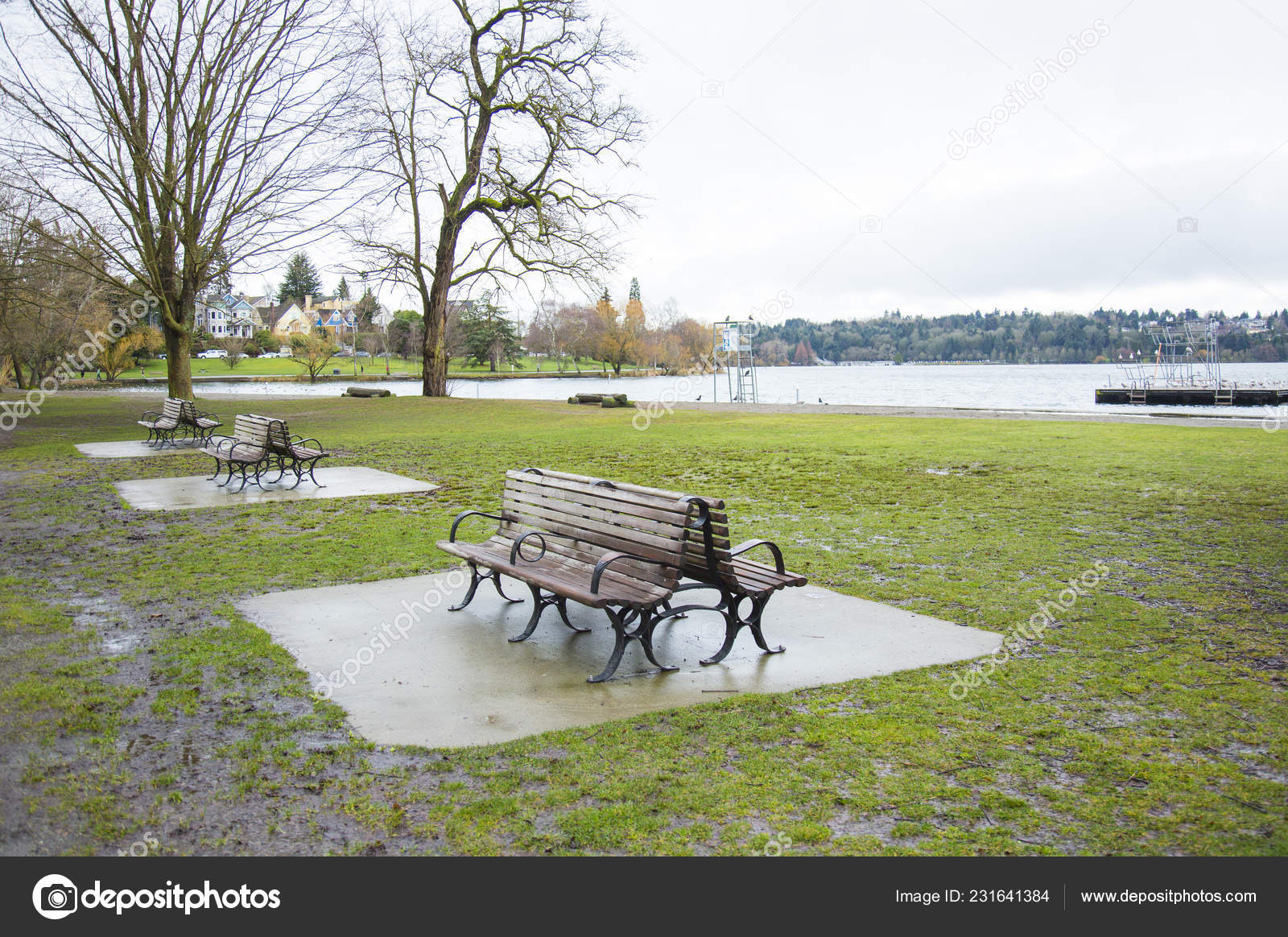 Bench Green Park Background — Stock Photo © Imagemore #231641384
