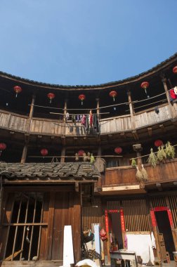Asya, Çin, Fujian Province, Tianloukeng Tulou küme, Fujian Tulou,