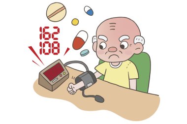 Senior Men, Ölçme, karikatür illüstrasyon