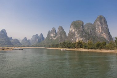 doğa görünümü ve Çin'de Li Nehri, Guangxi Eyaleti