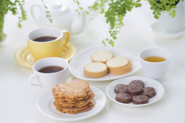 Öğleden sonra çay ve yemek vakti arka plan üzerinde Kapat