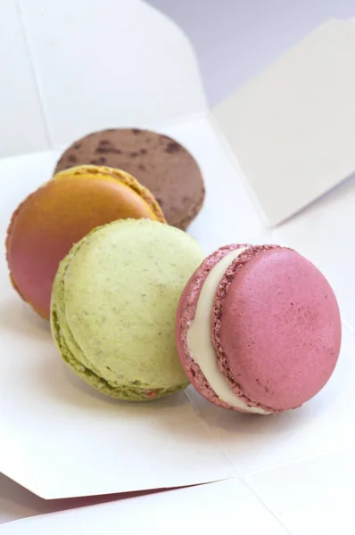 Quatro Macaroons Franceses Coloridos — Fotografia de Stock