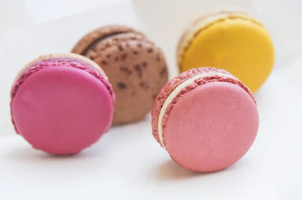 Quatro Macaroons Franceses Coloridos — Fotografia de Stock