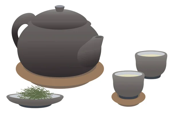 Teetassen Wasserkocher Teeservice — Stockfoto