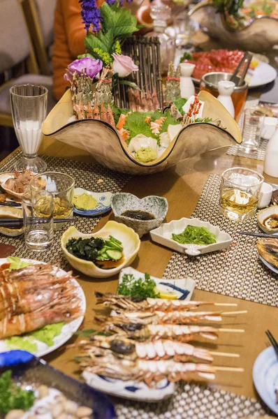Sashimi Platte Sashimi Auf Hintergrund Nahaufnahme — Stockfoto